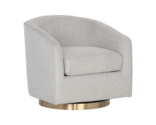Sunpan 106561 - Hazel Swivel Lounge Chair - Gold - Belfast Heather Grey